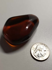 Amber / Lemurian Amber Andara Crystal Hand / Palm Piece 68g