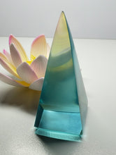 Load image into Gallery viewer, Aqua Andara Crystal Nubian Pyramid 3in x 1.5in