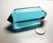 Load image into Gallery viewer, Aqua Double Terminated Polished Andara Crystal Wand