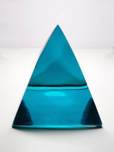 Load image into Gallery viewer, Aqua Blue Andara Crystal Pyramid 4in x 4in x 4in