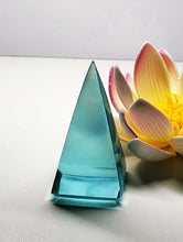 Load image into Gallery viewer, Aqua Andara Crystal Nubian Pyramid 2.5in x 1.25in