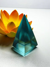 Load image into Gallery viewer, Aqua Andara Crystal Nubian Pyramid 2.5in x 1.25in