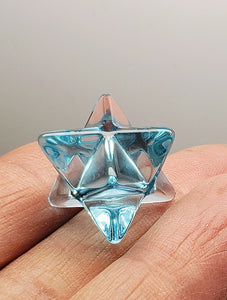 Aqua Blue Andara Crystal Merkaba 15mm