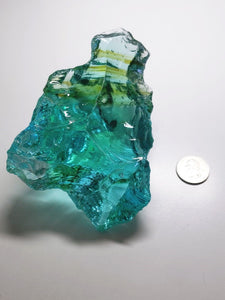 Bi-Color Aqua w/shaman Traditional Andara Crystal 624g