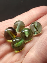 Load image into Gallery viewer, Bi-Color Aqua w/Brown Andara Crystal 12mm Beads