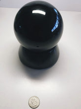 Load image into Gallery viewer, Black (Iridium) Andara Crystal Sphere 4 inch sphere with custom stand