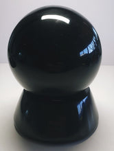Load image into Gallery viewer, Black (Iridium) Andara Crystal Sphere 4 inch sphere with custom stand