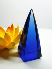 Load image into Gallery viewer, Blue Andara Crystal Nubian Pyramid 3in x 1.5in