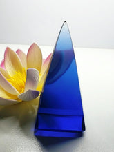 Load image into Gallery viewer, Blue Andara Crystal Nubian Pyramid 3in x 1.5in
