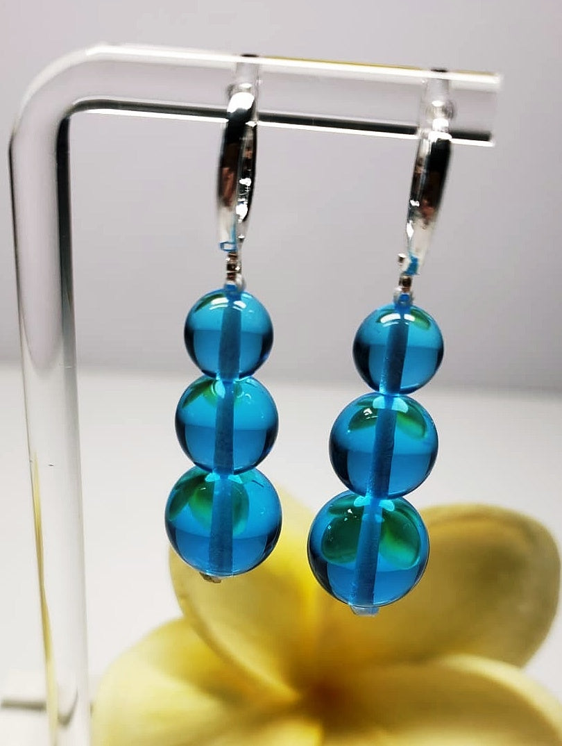 Blue Bright Andara Crystal Earrings