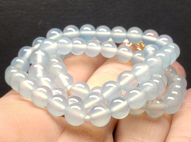 Blue Chalcedony EO++ 6+mm 16.75inch