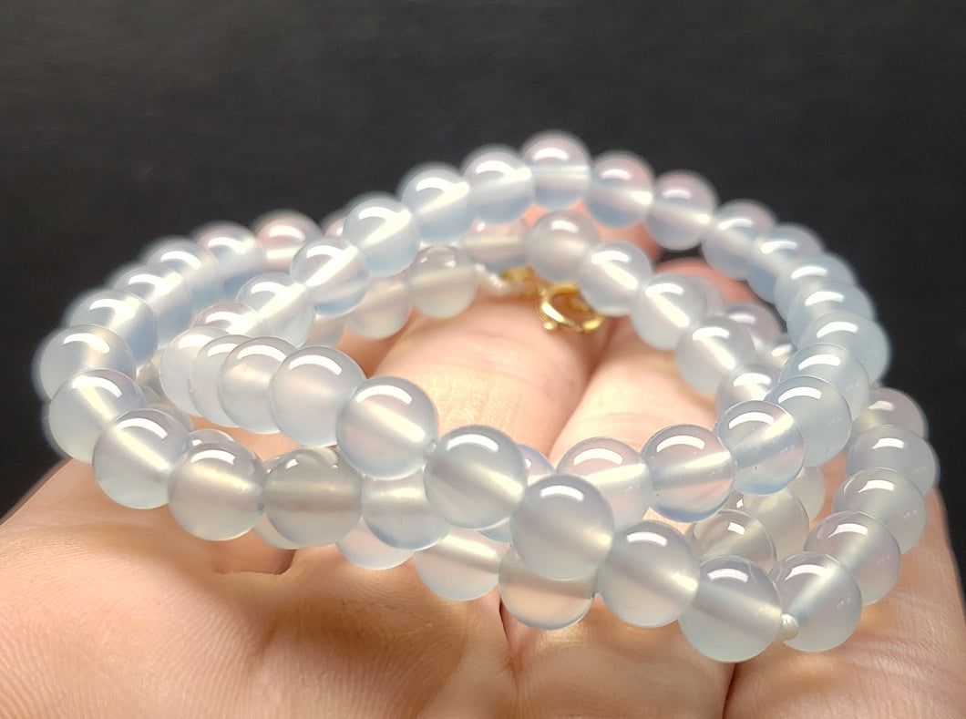 Chalcedony - Blue EO++ 6+mm 18.5inch