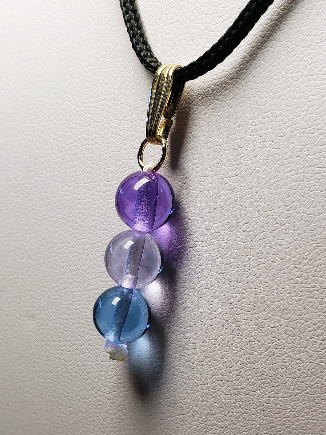 Blue Violet Healing Flame Andara Crystal Pendant 8mm