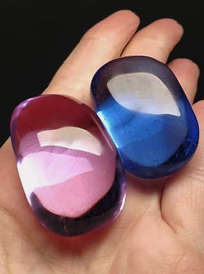 Andara Crystal Tumbled Pair Blue Violet Healing Flame
