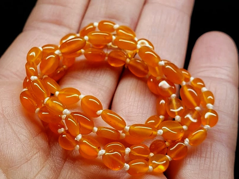 Carnelian E+ 3.5x4mm-6x7mm oval 18.5inch
