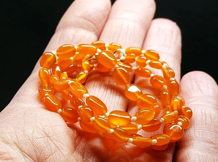 Carnelian E+ 3x4mm-5.5x8mm oval 18.75inch