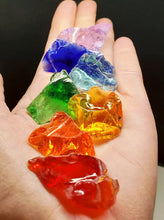 Load image into Gallery viewer, Traditional Andara Crystal Bundle chakra colors 67.23g