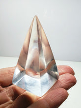 Load image into Gallery viewer, Clear Andara Crystal Nubian Pyramid 2.5in x 1.25in