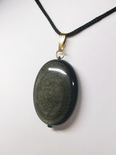 Load image into Gallery viewer, Obsidian - Golden Sheen Therapeutic Pendant F