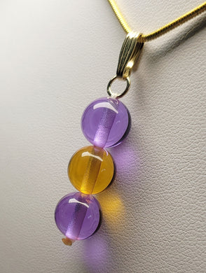 Golden Violet Healing Flame Andara Crystal Pendant