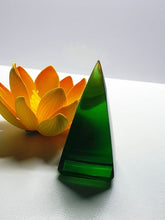 Load image into Gallery viewer, Green (Deep) Andara Crystal Nubian Pyramid 2.5in x 1.25in