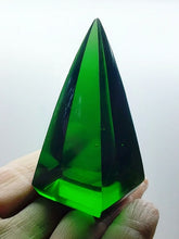 Load image into Gallery viewer, Green (Deep) Andara Crystal Nubian Pyramid 2.5in x 1.25in