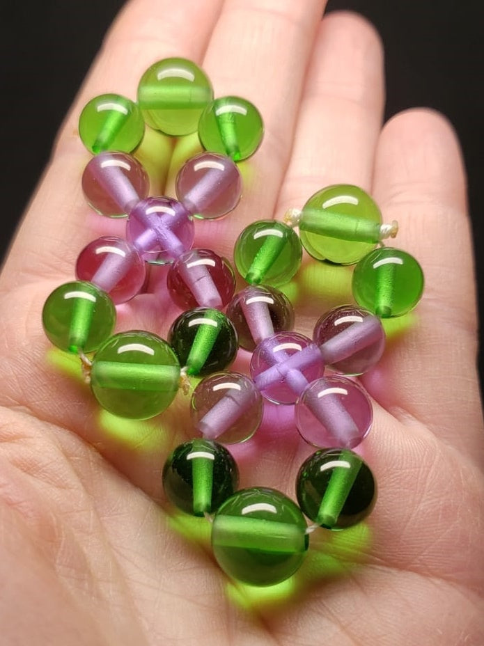 Green Violet Flame Andara Crystal Healing Tool PAIR