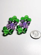 Load image into Gallery viewer, Green Violet Flame Andara Crystal Healing Tool PAIR