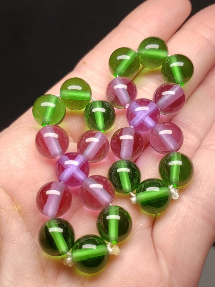 Green Violet Flame Andara Crystal Healing Tool PAIR