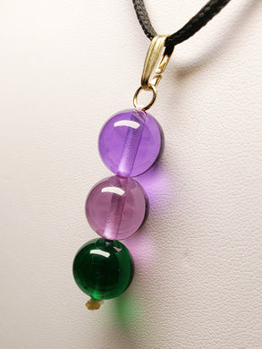 Green Violet Healing Flame Andara Crystal Pendant 12mm