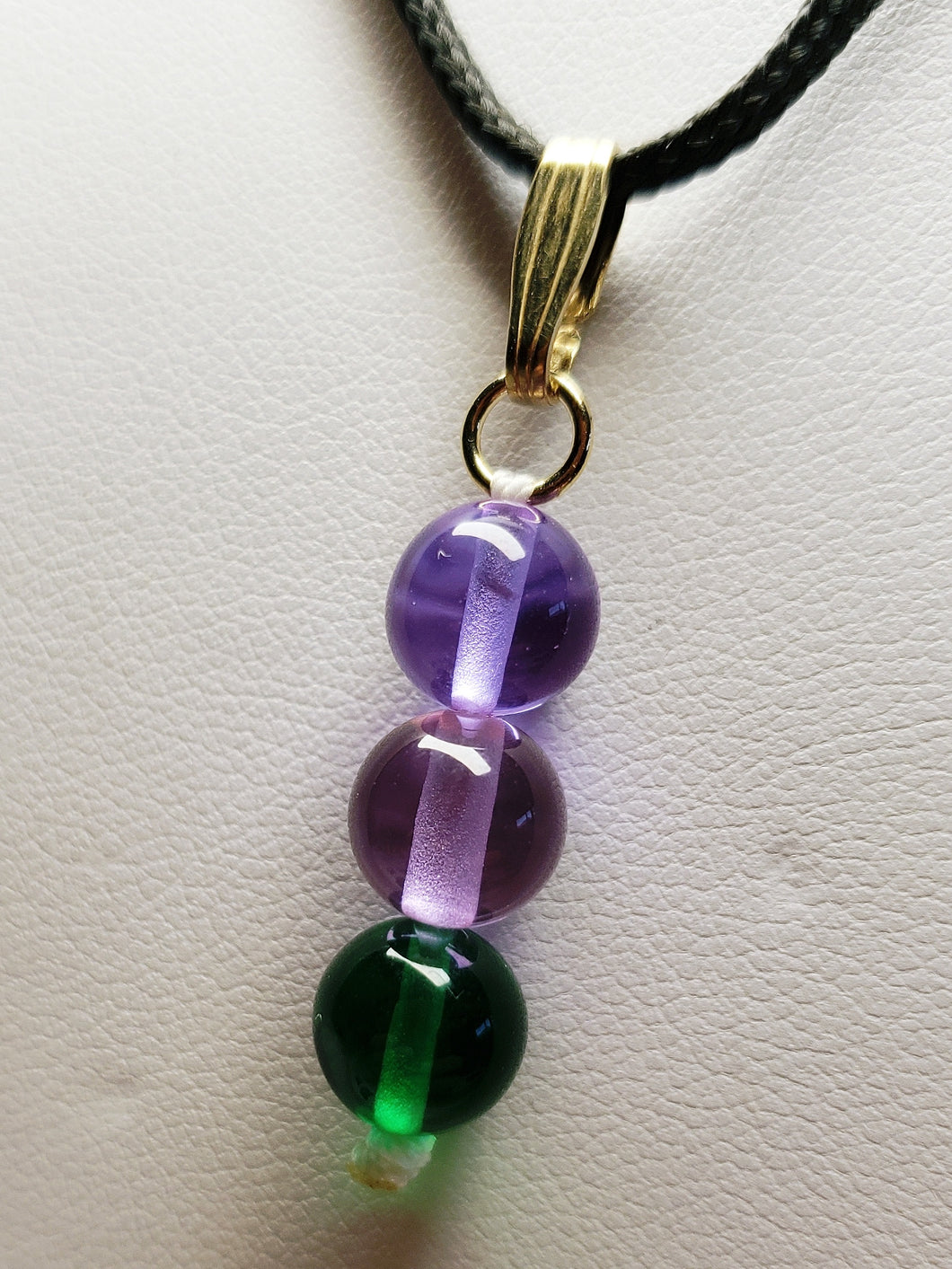 Green Violet Healing Flame Andara Crystal Pendant 8mm