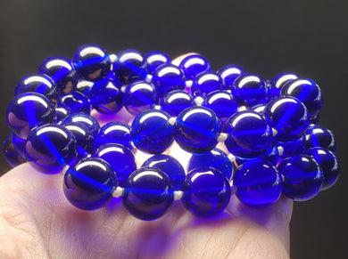 Indigo Andara Crystal Necklace 12mm 26inch