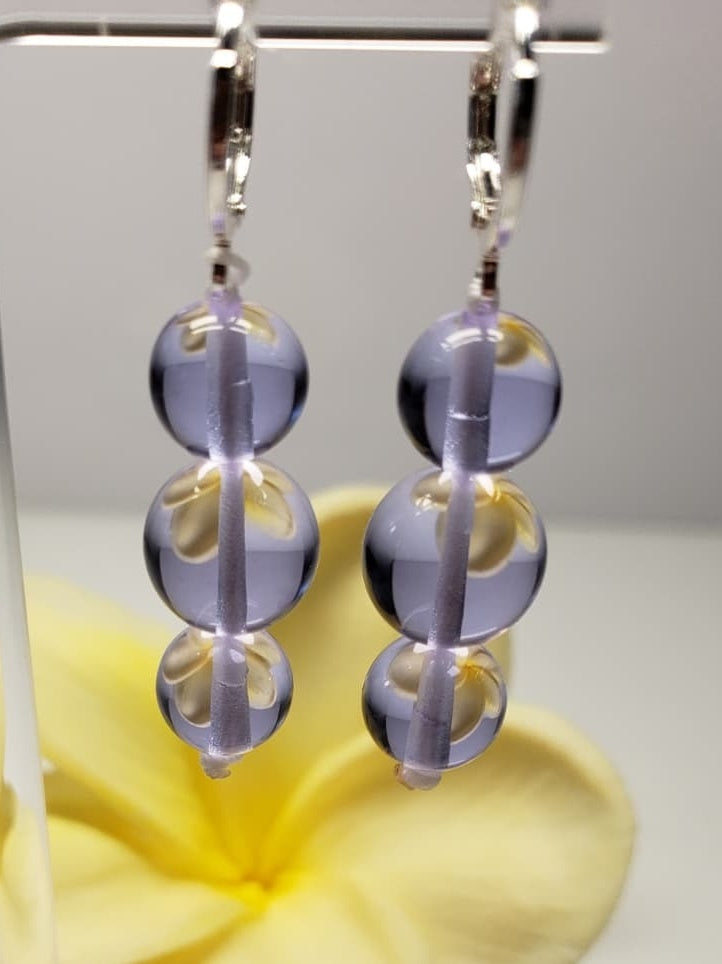 Lavender color change Andara Crystal Earrings