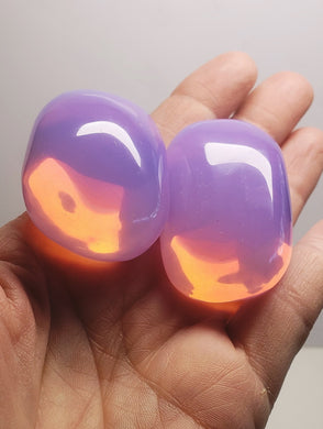 Opalescence - Lavender Andara Crystal Hand Piece PAIR 138g
