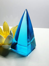 Load image into Gallery viewer, Blue - Light Bright Andara Crystal Nubian Pyramid 3in x 1.5in