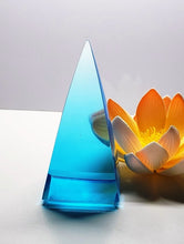 Load image into Gallery viewer, Blue - Light Bright Andara Crystal Nubian Pyramid 3in x 1.5in