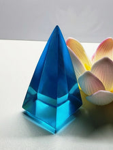 Load image into Gallery viewer, Blue - Light Bright Andara Crystal Nubian Pyramid 2.5in x 1.25in