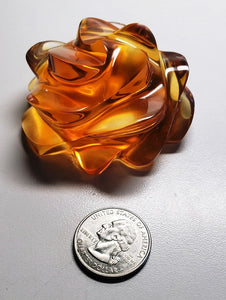 Amber - Light with Clear Andara Crystal Rose