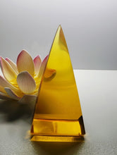 Load image into Gallery viewer, Amber - Light Andara Crystal Nubian Pyramid 1.5in x 3in