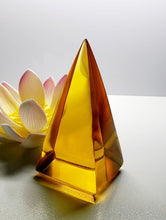 Load image into Gallery viewer, Amber - Light Andara Crystal Nubian Pyramid 1.5in x 3in