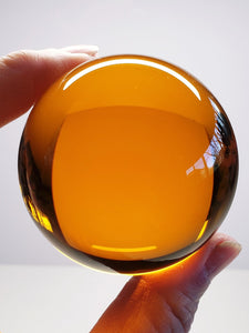 Amber Light / Golden Orange Andara Crystal Sphere 2inch