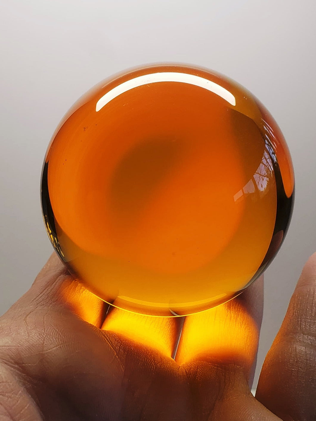 Amber - Light Andara Crystal Sphere 2.25inch