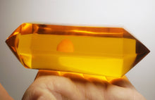 Load image into Gallery viewer, Amber - Light Double Terminated Polished Andara Crystal Wand