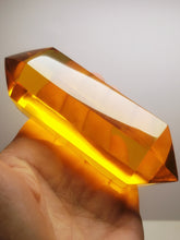 Load image into Gallery viewer, Amber - Light Double Terminated Polished Andara Crystal Wand
