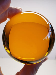 Amber Light / Golden Orange Andara Crystal Sphere 2.75inch