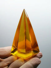 Load image into Gallery viewer, Amber - Light Andara Crystal Nubian Pyramid 2.5in x 1.25in