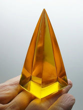 Load image into Gallery viewer, Amber - Light Andara Crystal Nubian Pyramid 2.5in x 1.25in
