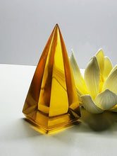 Load image into Gallery viewer, Amber - Light Andara Crystal Nubian Pyramid 2.5in x 1.25in