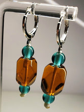 Load image into Gallery viewer, Amber - Light &amp; Turquoise Andara Crystal Earrings
