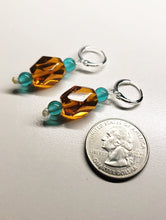 Load image into Gallery viewer, Amber - Light &amp; Turquoise Andara Crystal Earrings